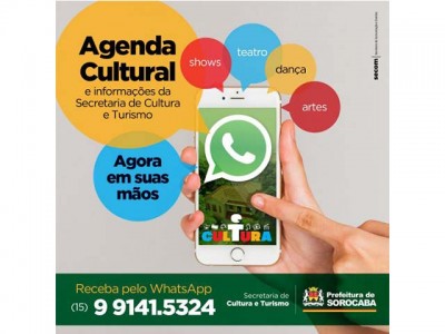 Agenda cultural de Sorocaba é disponibilizada via WhatsApp à população