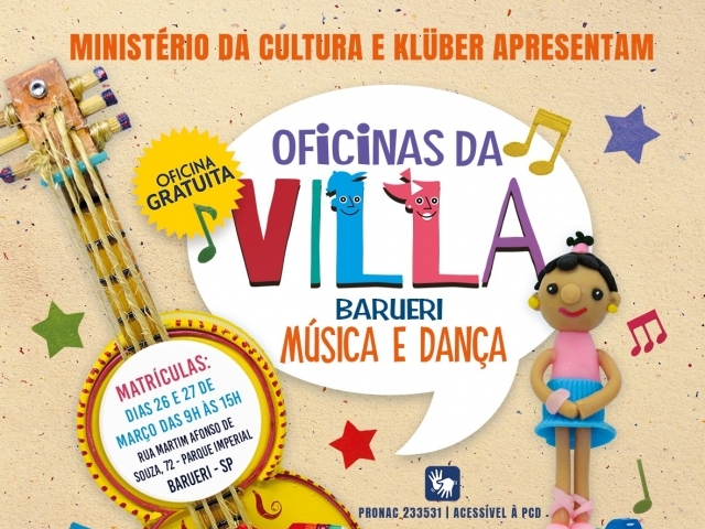 “Oficinas da Villa Música e Dança Barueri” oferecem aulas gratuitas de música e ballet 