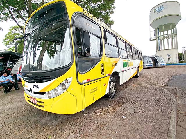 Ônibus amarelos, fabricados em 2008, já estão circulando pelas ruas da cidade 
