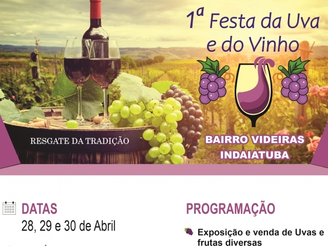 Dentre as atrações do evento estão feira gastronômica, degustação e venda de vinhos, apresentações musicais, culturais e palestras.