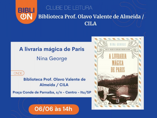 Nesta edição do Clube do Livro será lido e discutido “A livraria mágica de Paris”