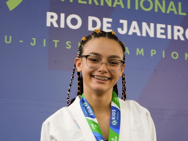 Malu conquistou o primeiro lugar no campeonato Internacional Kids do Rio de Janeiro 2023 da IBJJF