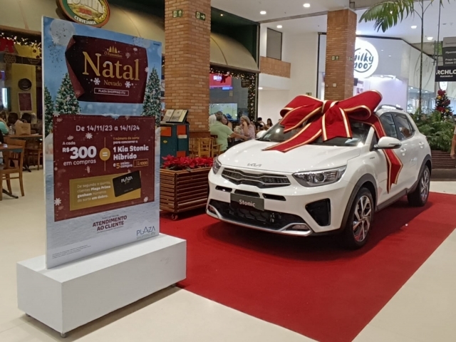Os clientes do Plaza Shopping Itu poderão participar da promoção exclusiva, na qual concorrem ao  Kia Stonic Híbrido 0km e 5 vales-compra de 1 mil reais