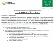 CONVOCAÇÃO A.G.O- Condominio Villa das Praças