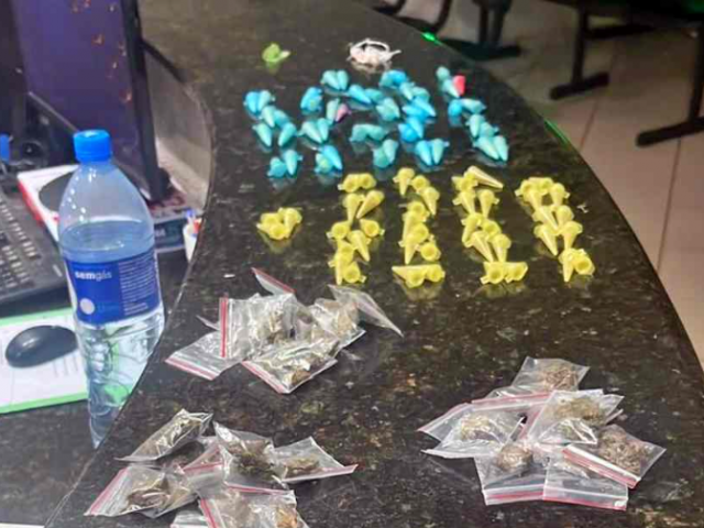 Drogas apreendidas com jovem