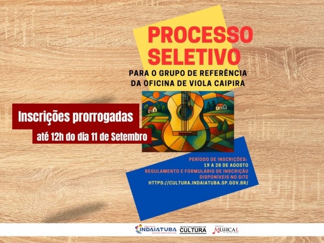 Inscrições para Grupo de Referência de Viola Caipira serão prorrogadas até dia 11 de setembro