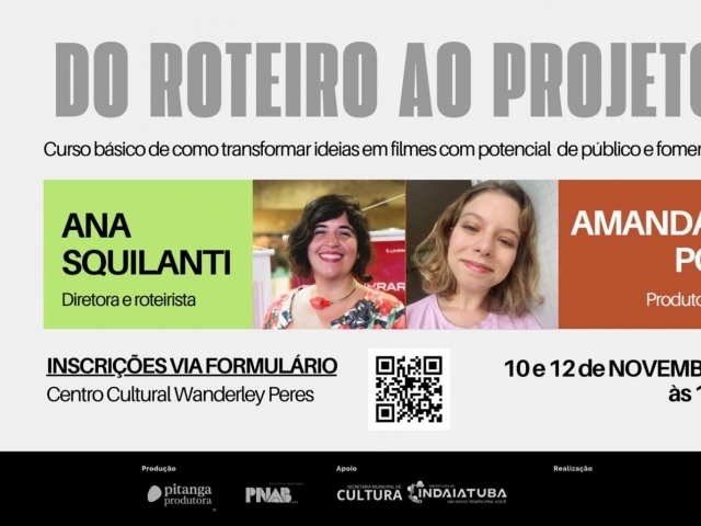 Para profissionais do audiovisual, curso gratuito em novembro.
