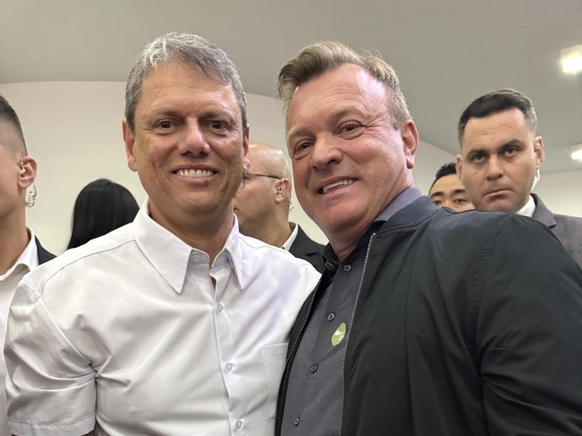 Prefeito Tato Bicudo e Governador de SP, Tarcísio de Freitas