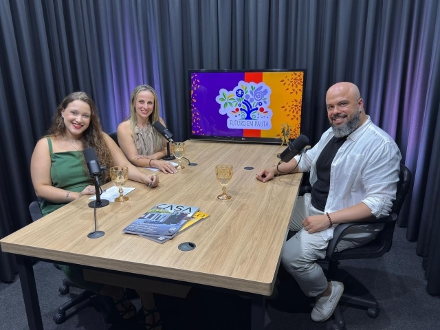 Gabi Domingues, Flávia Girardi e Nelson Polinário