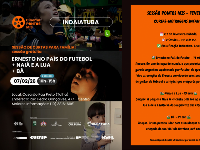 As sessões reúnem três curtas-metragens nacionais e latino-americanos