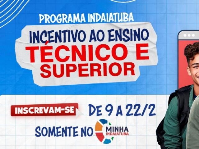 O incentivo tem como objetivo apoiar financeiramente estudantes do município.