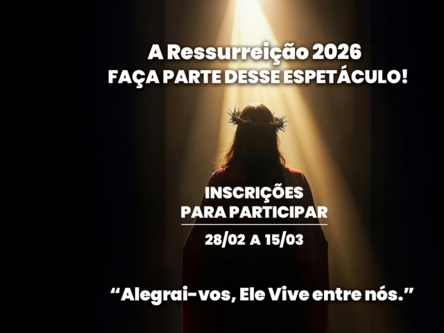 Oportunidade para pessoas que querem participar de forma voluntária do espetáculo.