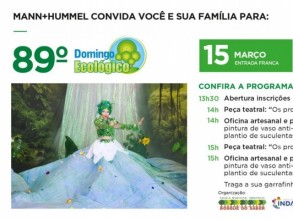 Domingo Ecológico chega à 89ª edição e acontece dia 15 de março no Bosque do Saber