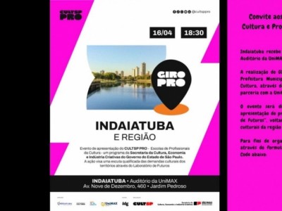 Indaiatuba recebe GIRO PRO, uma ação do Programa CULTSP PRO do Governo de São Paulo
