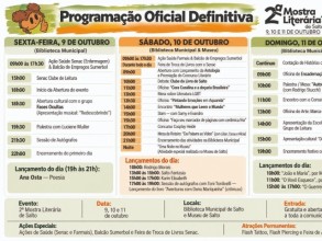  2ª Mostra Literária de Salto reúne literatura, artes, cultura e serviços