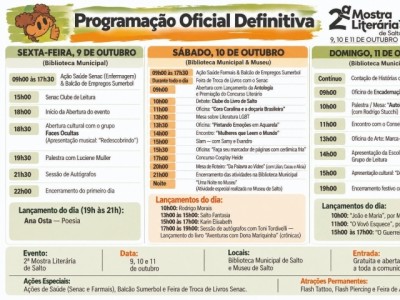  2ª Mostra Literária de Salto reúne literatura, artes, cultura e serviços